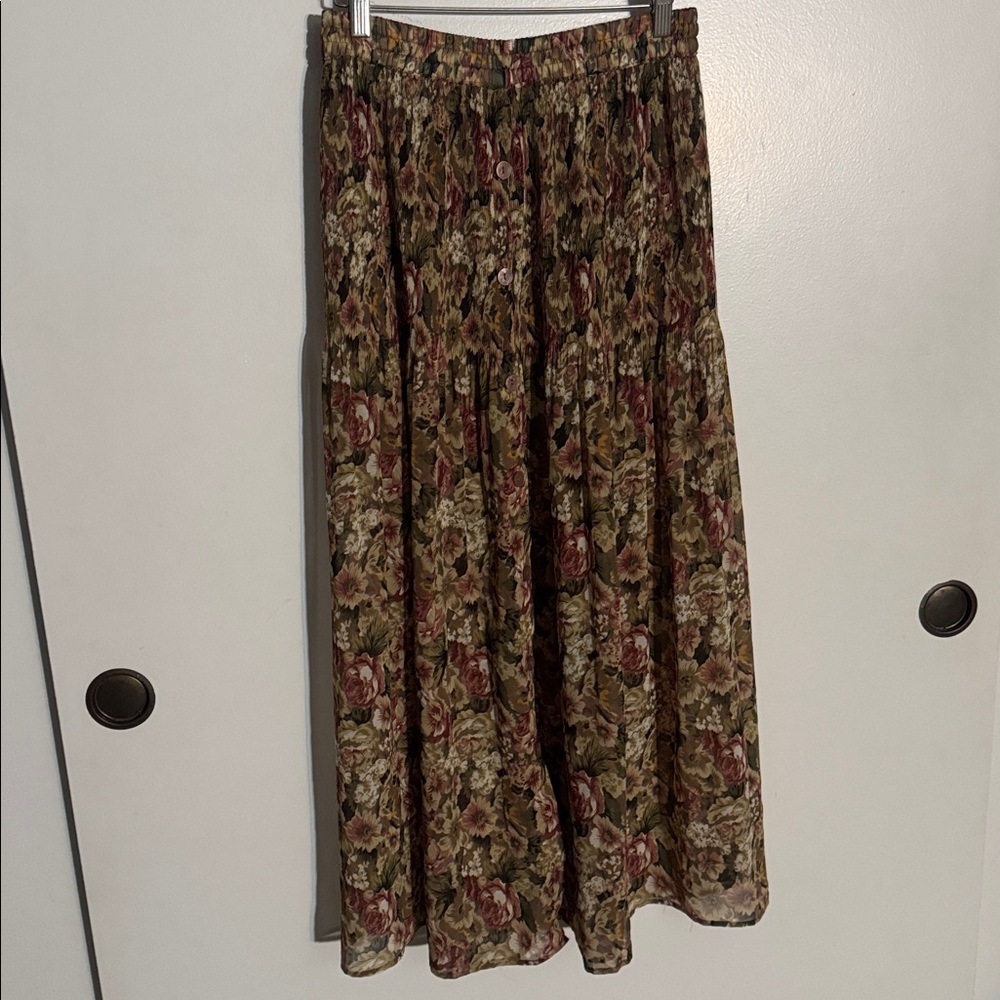 Vintage Express Floral Maxi Skirt
